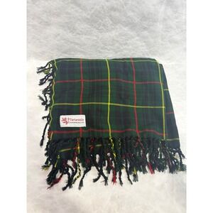 Tartanista Green Plaid Tartan Shawl Wrap Scarf Fringe Tassels Scottish Style